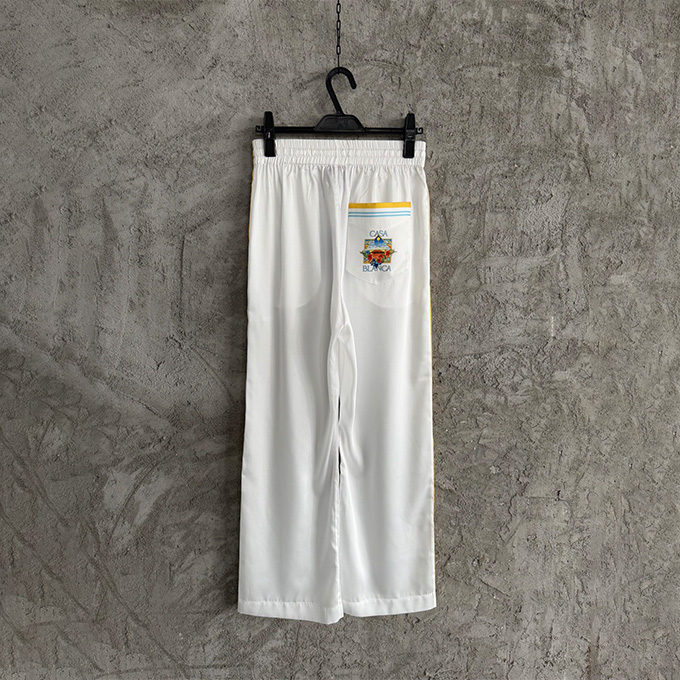 casablanca silk wide leg track pants